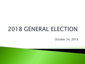 Octobe  tober  r 24,  , 2018  18  To the AMM for organizing the election  training sessions