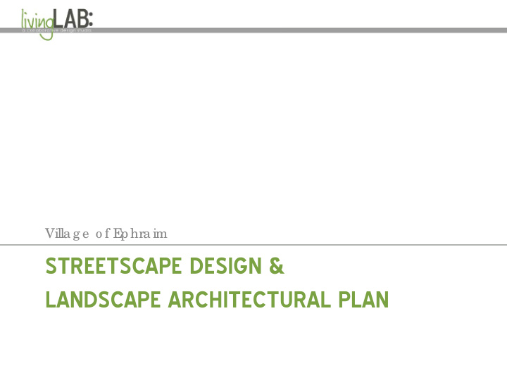 streetscape design landscape architectural plan agenda