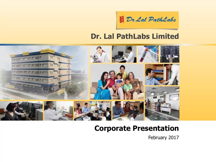 dr lal pathlabs limited corporate presentation