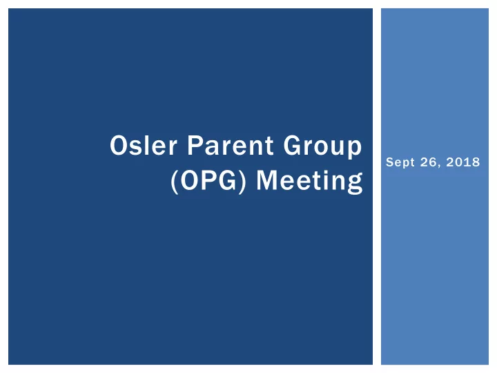 opg meeting welcome and introductions