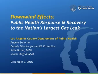 Downwind Effects:  Public Health Response &amp; Recovery  to the Nations Largest Gas Leak  Los