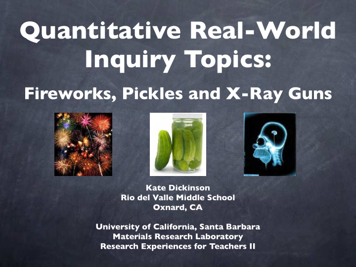 quantitative real world inquiry topics
