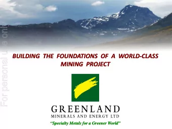 For personal use only  BUILDING THE FOUNDATIONS OF A WORLD  BUILDING THE FOUNDATIONS OF A WORLD