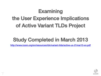 Examining Examining   the User Experience Implications the User Experience
