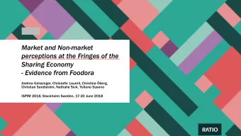 Market and Non-market  perceptions at the Fringes of the  Sharing Economy  - Evidence from Foodora