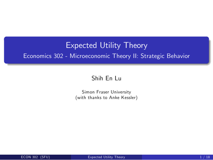 expected utility theory