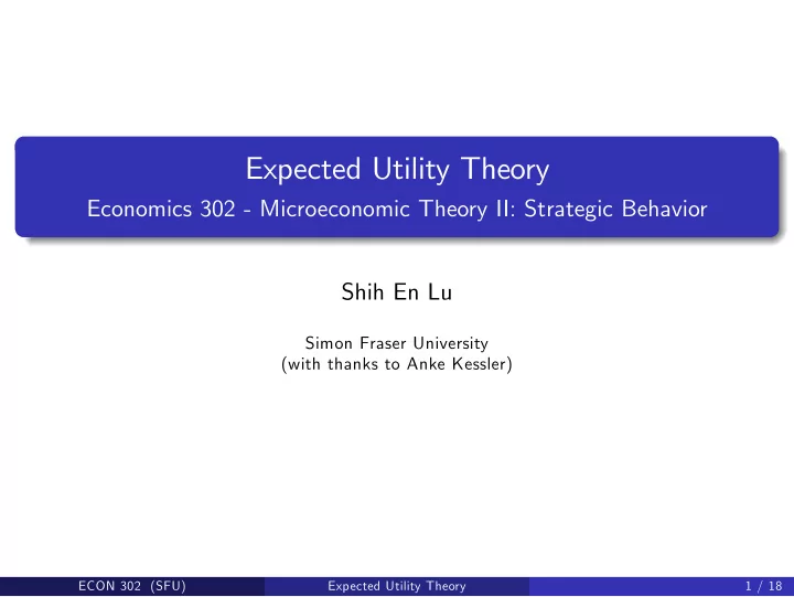 expected utility theory