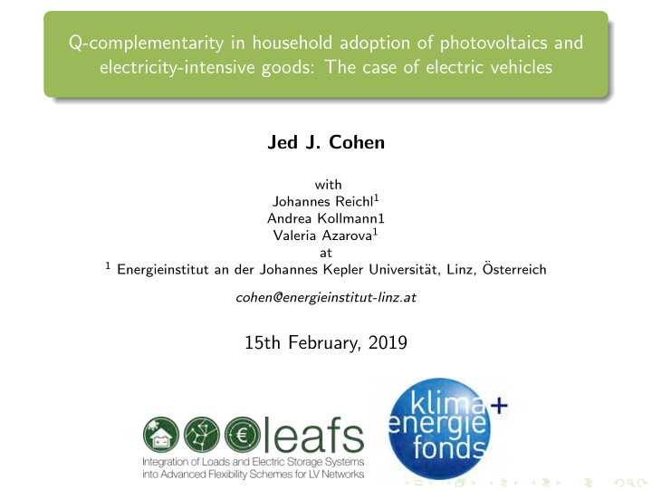 q complementarity in household adoption of photovoltaics