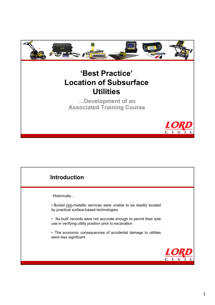 best practice location of subsurface utilities