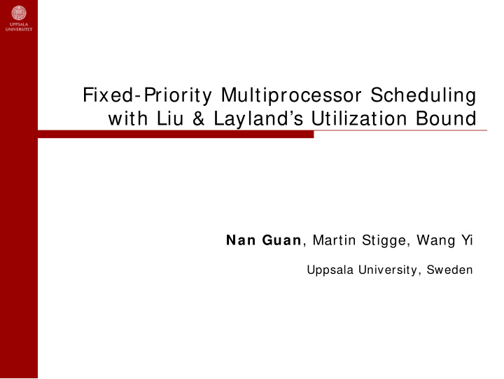 fixed priority multiprocessor scheduling with liu layland