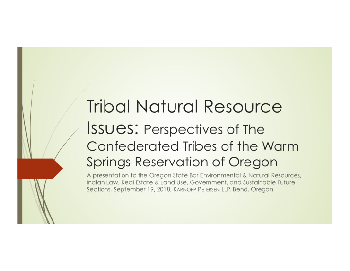 tribal natural resource