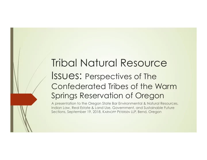 tribal natural resource