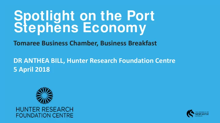 spotlight on the port stephens economy