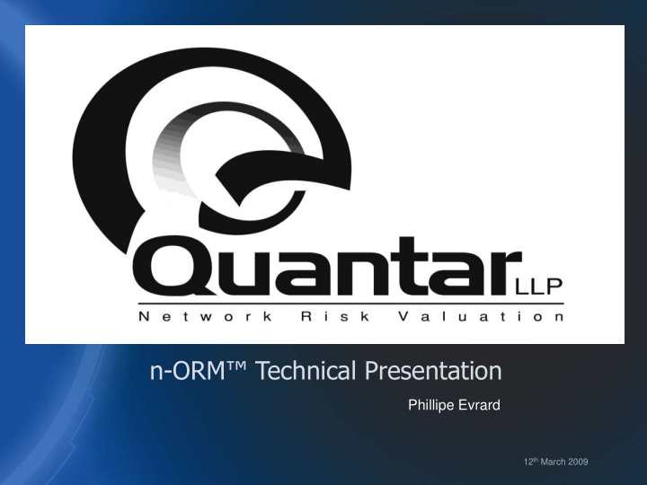 n orm technical presentation