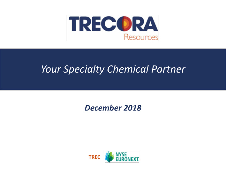 your specialty chemical partner