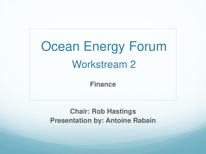 ocean energy forum
