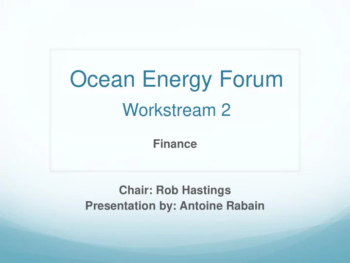 ocean energy forum