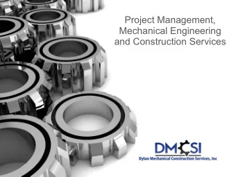 Project Management,  Mechanical Engineering  and Construction Services   Scope of Project