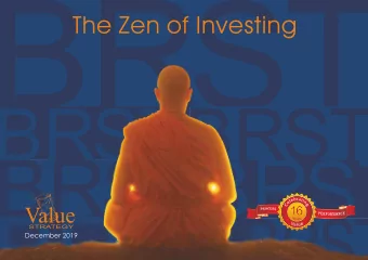 RST  BRST  BRST BRST BRST  BRSTBRST  B  The Zen of Investing  December 2019    Motilal Oswal AMC