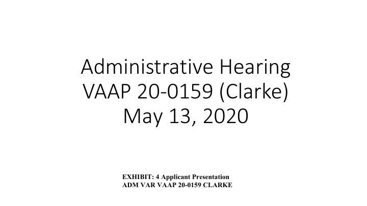 administrative hearing vaap 20 0159 clarke may 13 2020