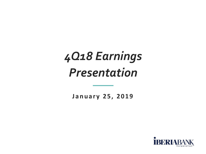 4q18 earnings presentation