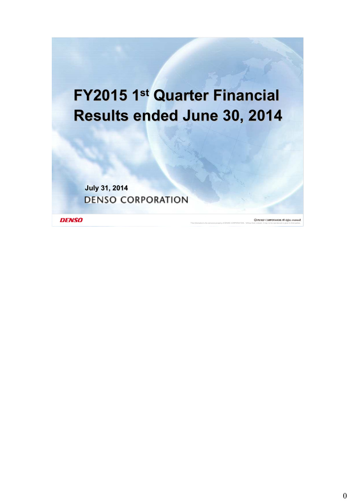 st quarter financial fy2015 5 1
