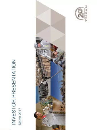 INVESTOR PRESENTATION  March 2017  FORWARD LOOKING STATEMENTS  This document contains statements