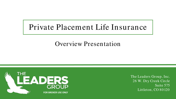 private placement life insurance