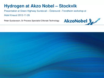 Hydrogen at Akzo Nobel  Stockvik  Presentation at Green Highway Sundsvall  stersund
