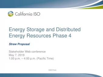 Energy Storage and Distributed  Energy Resources Phase 4  Straw Proposal  Stakeholder Web