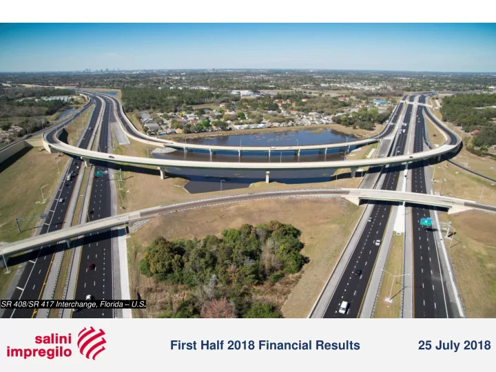 first half 2018 financial results 25 july 2018 agenda