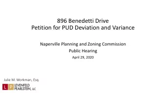 Petition for PUD Deviation and Variance  Naperville Planning and Zoning Commission  Public Hearing