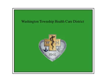 Washington Township Health Care District  Washington Hospital  Operating Indicators  April 2018