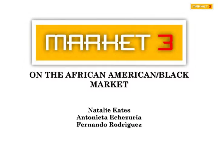 on the african american black market