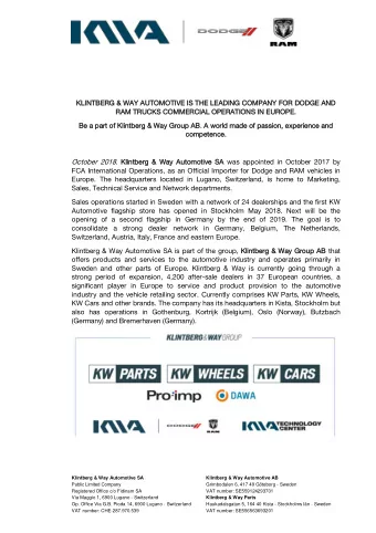 KLIN  LINTBERG  TBERG &amp;  &amp; WAY AUTOMOT  TOMOTIVE  IVE IS  IS THE  THE LE  LEADI  DING  G