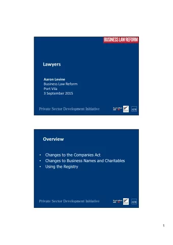 Lawyers    Aaron  Levine    Business  Law  Reform    Port  Vila    3