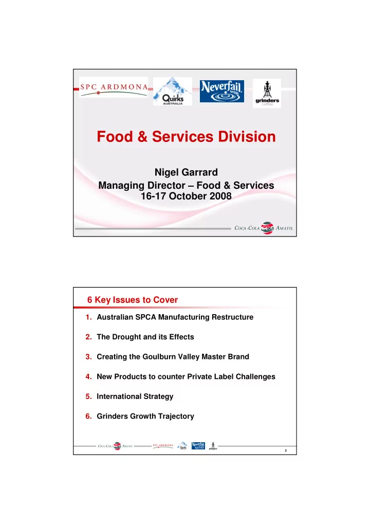 food services division