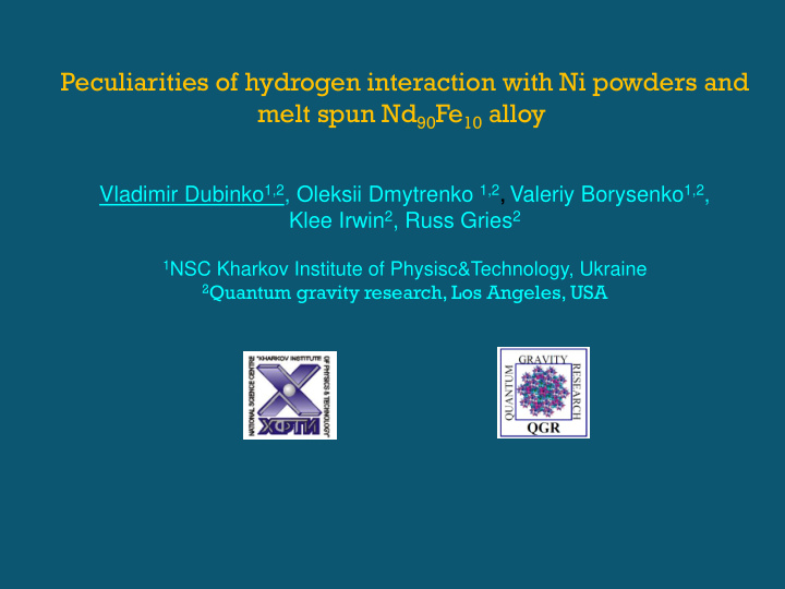 peculiarities of hydrogen interaction with ni powders and