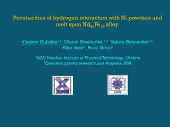 Peculiarities of hydrogen interaction with Ni powders and melt spun Nd 90 Fe 10 alloy Vladimir