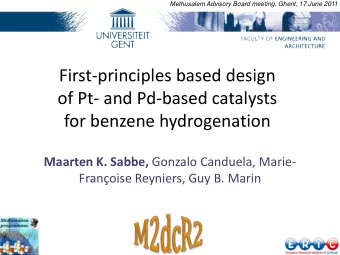 of Pt- and Pd-based catalysts  for benzene hydrogenation Maarten K. Sabbe, Gonzalo Canduela, Marie-