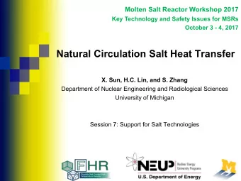 Natural Circulation Salt Heat Transfer  X. Sun, H.C. Lin, and S. Zhang  Department of Nuclear