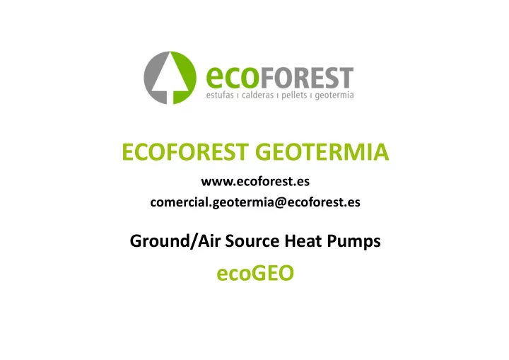 ecoforest geotermia