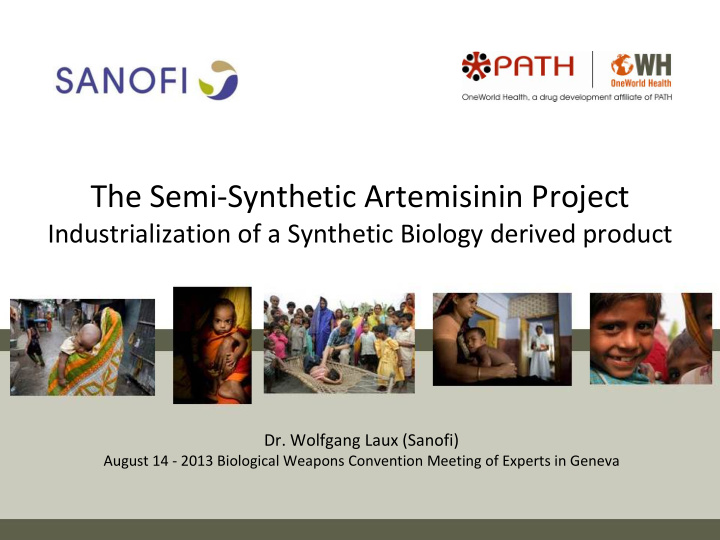 the semi synthetic artemisinin project