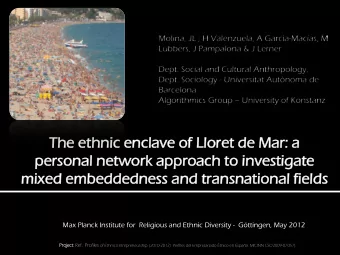 The  he ethni  hnic  c enclave  lave of  of Ll  Llor  oret  et de  de Mar:  r: a  pe  pers  rsonal