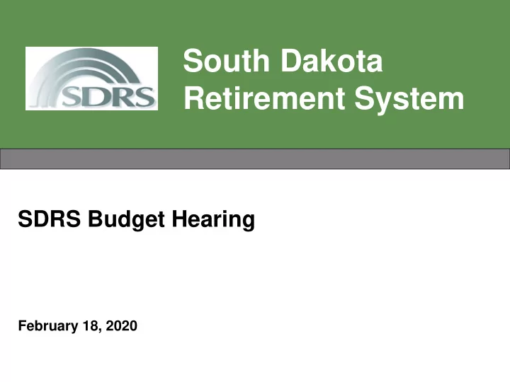 south dakota retirement system