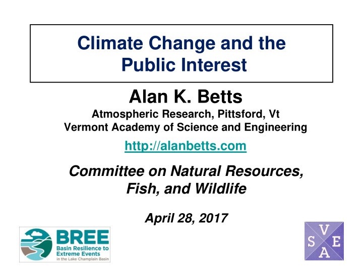 climate change and the public interest alan k betts