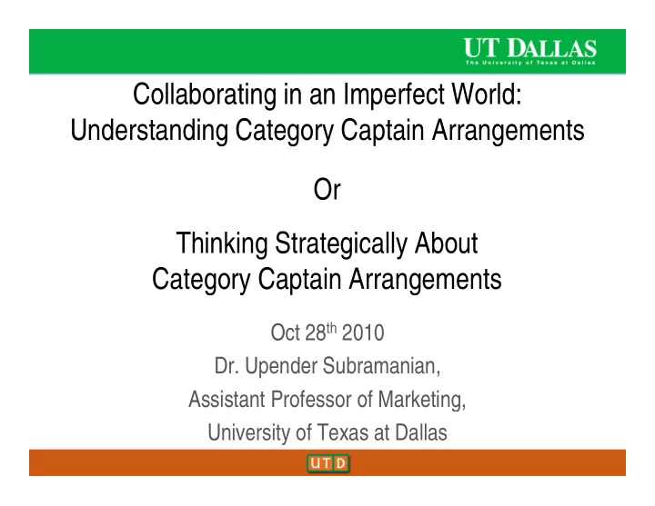 collaborating in an imperfect world collaborating in an