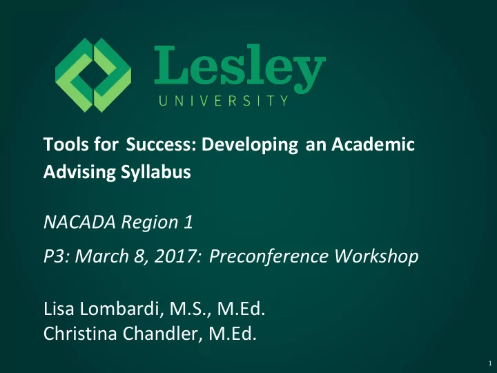 tools for success developing an academic advising