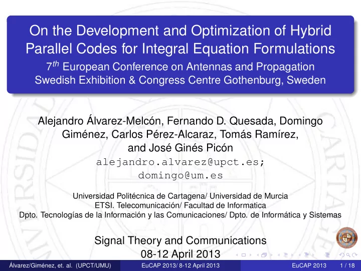 on the development and optimization of hybrid parallel