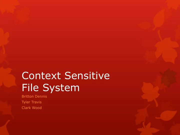 context sensitive